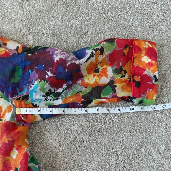 Erin London Floral Print Blazer Size XL Jacket 3/4 Sleeve Pink Career Office - Picture 13 of 13